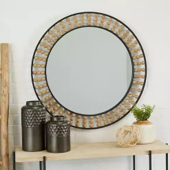 Kirklands Home Decorative Mirrors|Metal Coen Bohemian Wall Mirror Black