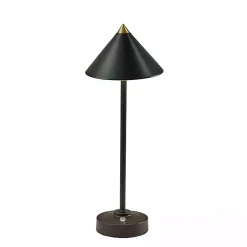 Kirklands Home Outdoor Lighting|Metal Cone Shade Cordless Table Lamp Black