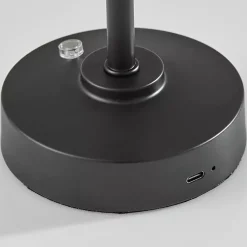 Kirklands Home Outdoor Lighting|Metal Cone Shade Cordless Table Lamp Black