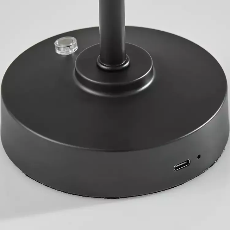 Kirklands Home Outdoor Lighting|Metal Cone Shade Cordless Table Lamp Black