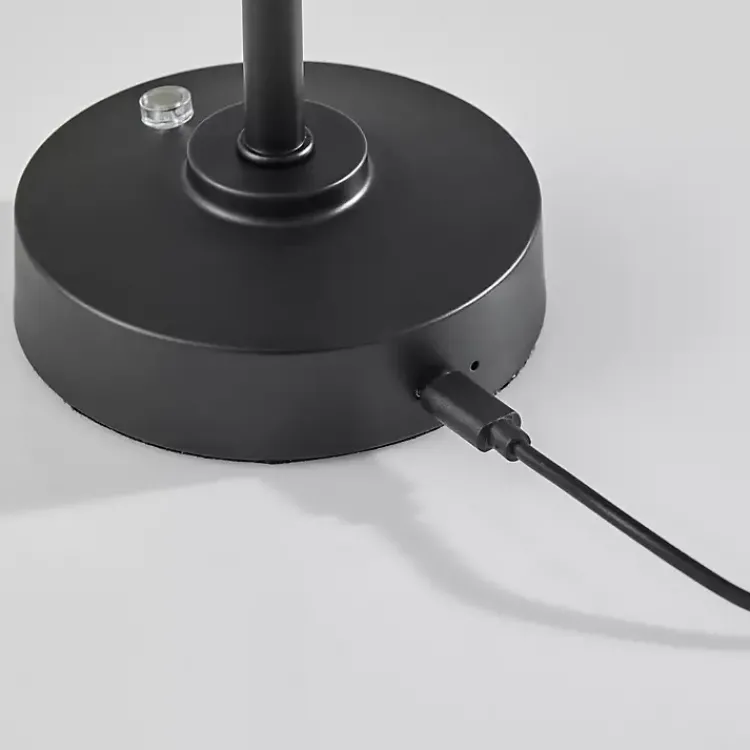 Kirklands Home Outdoor Lighting|Metal Cone Shade Cordless Table Lamp Black