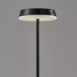Kirklands Home Outdoor Lighting|Metal Disc Frosted Light Cordless Table Lamp Black