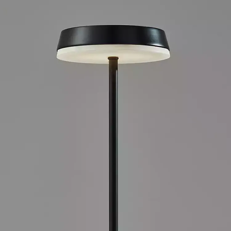 Kirklands Home Outdoor Lighting|Metal Disc Frosted Light Cordless Table Lamp Black