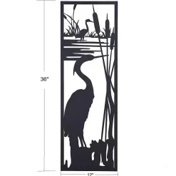Kirklands Home Wall Plaques|Metal Egrets I Wall Plaque Black