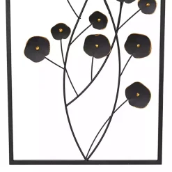 Kirklands Home Wall Plaques|Metal Floral Wall Plaques, Set of 2 Black