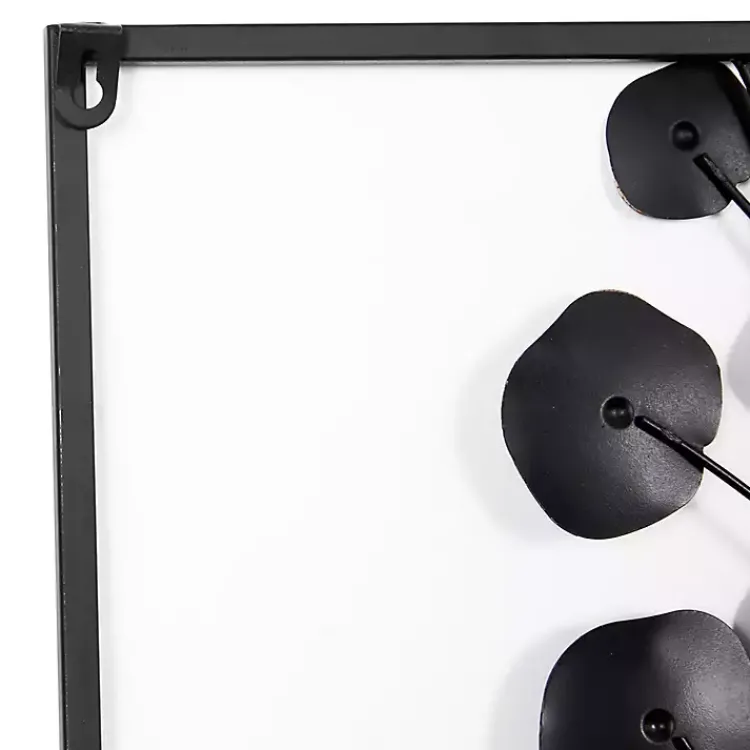 Kirklands Home Wall Plaques|Metal Floral Wall Plaques, Set of 2 Black