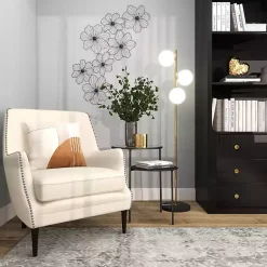 Kirklands Home Wall Plaques|Metal Floral Wire Wall Plaque Black