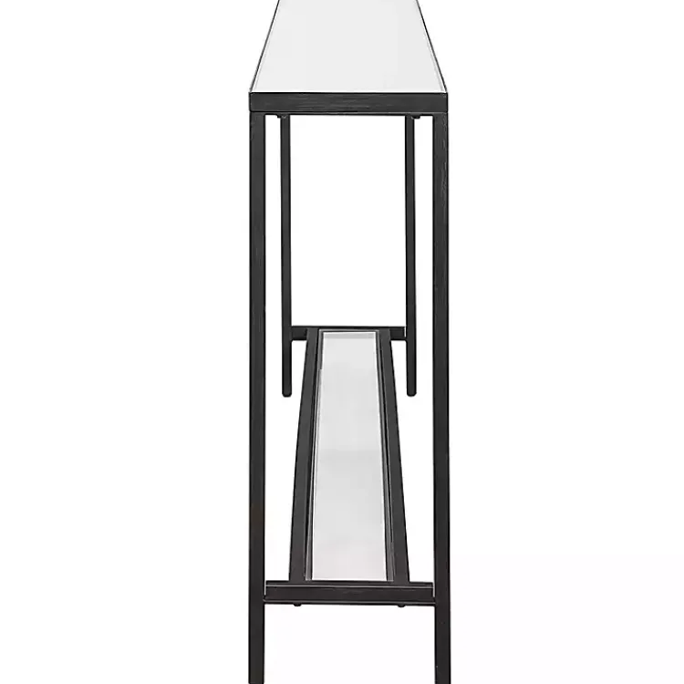 Kirklands Home Console Tables|Metal Glass Top Console Table Black