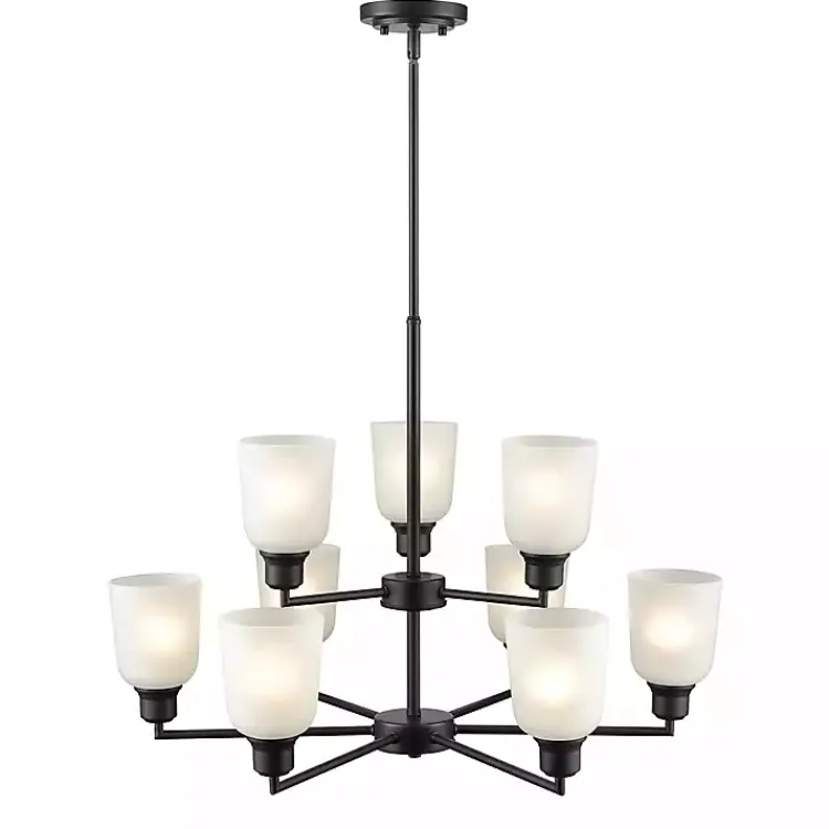 Kirklands Home Chandeliers & Pendant Lighting|Metal 9-Light Chandelier Black