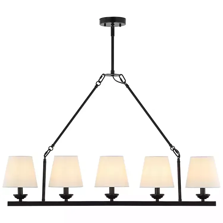 Kirklands Home Chandeliers & Pendant Lighting|Black Metal Linear Chandelier