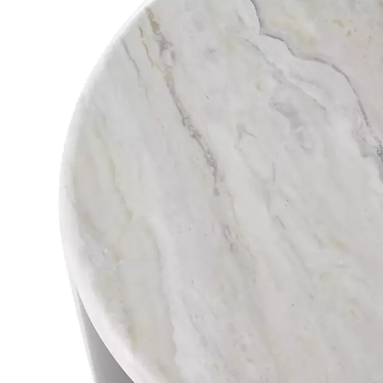 Kirklands Home Accent & End Tables|Black Metal Marble Nesting Accent Tables, Set of 2 White