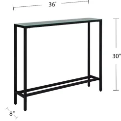 Kirklands Home Console Tables|Metal Mirrored Top Slim Console Table Black