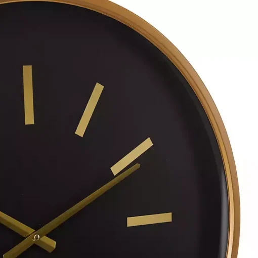Kirklands Home Clocks|Black Metal Modern Thomas Wall Clock