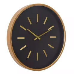 Kirklands Home Clocks|Black Metal Modern Thomas Wall Clock