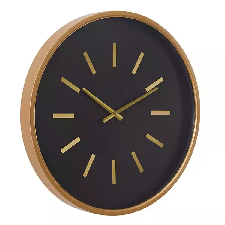 Kirklands Home Clocks|Black Metal Modern Thomas Wall Clock