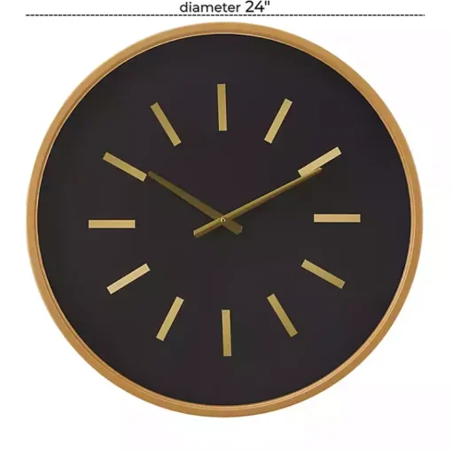 Kirklands Home Clocks|Black Metal Modern Thomas Wall Clock