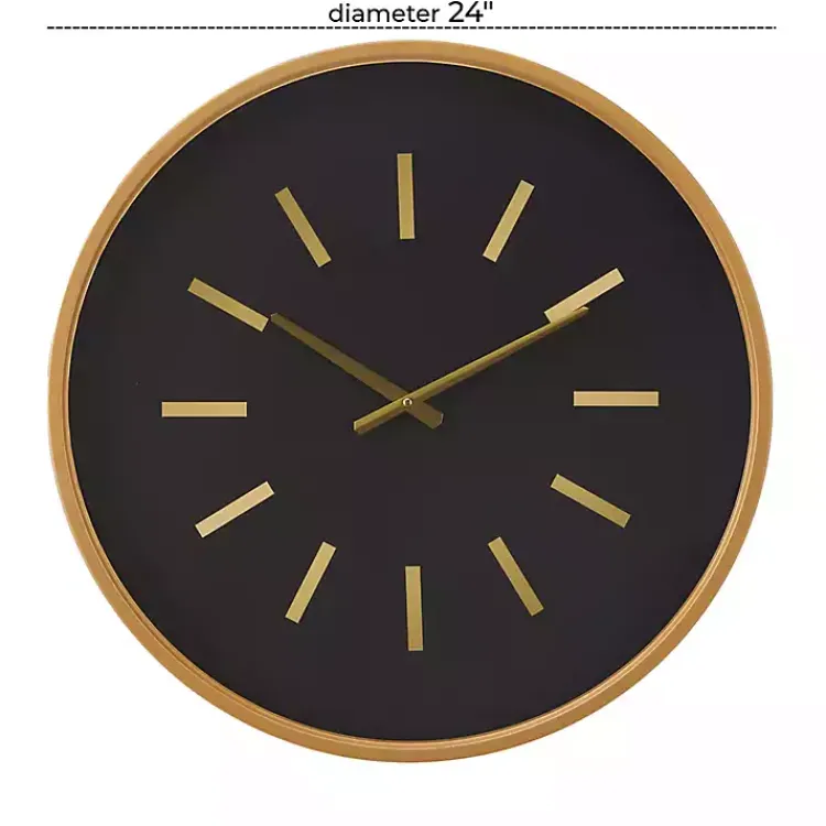 Kirklands Home Clocks|Black Metal Modern Thomas Wall Clock