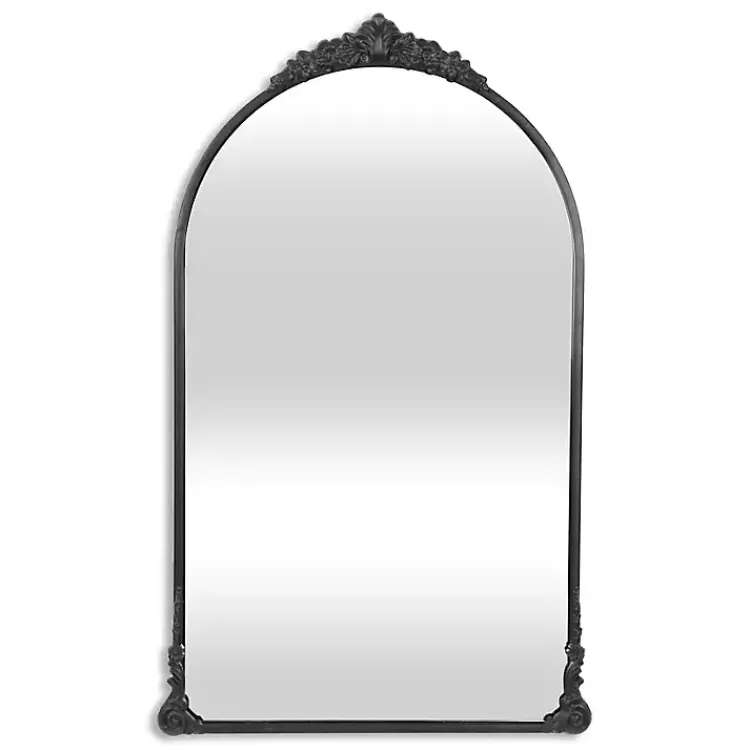 Kirklands Home Decorative Mirrors|Metal Modern Victorian Wall Mirror Black