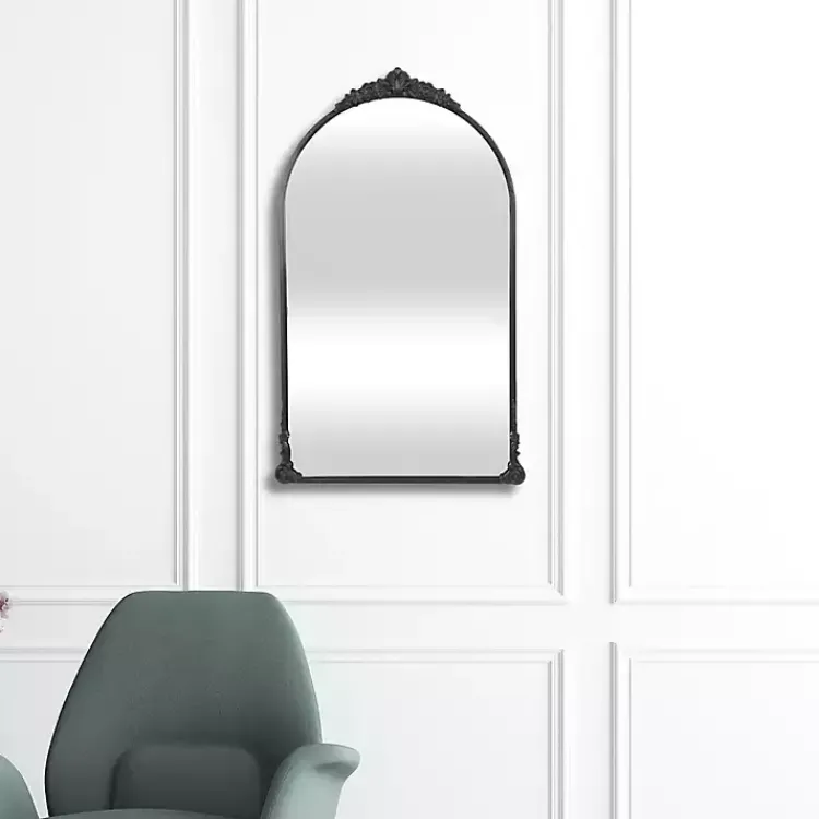Kirklands Home Decorative Mirrors|Metal Modern Victorian Wall Mirror Black
