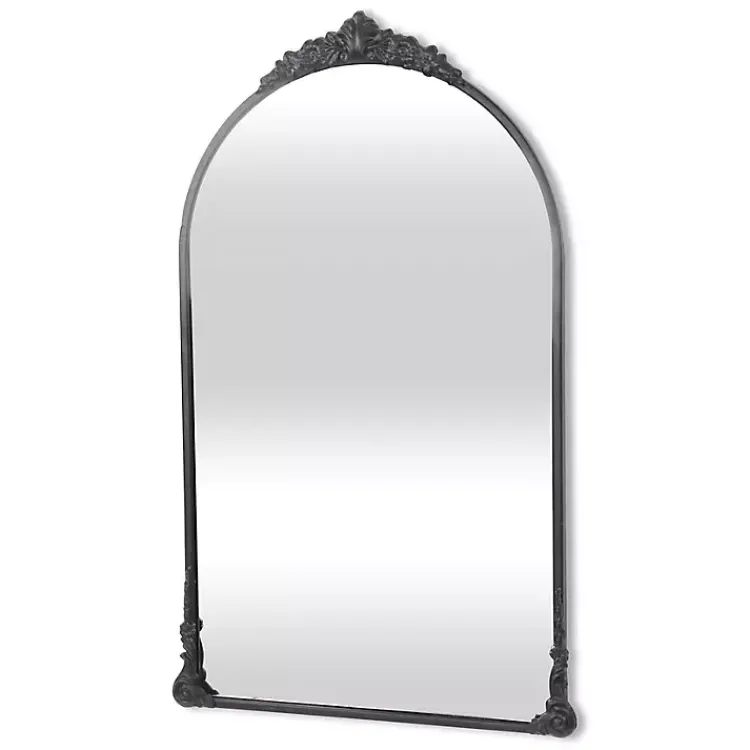 Kirklands Home Decorative Mirrors|Metal Modern Victorian Wall Mirror Black