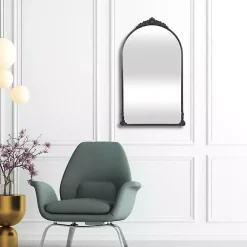 Kirklands Home Decorative Mirrors|Metal Modern Victorian Wall Mirror Black