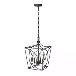 Kirklands Home Chandeliers & Pendant Lighting|Metal Open Swirl Pendant Light Black