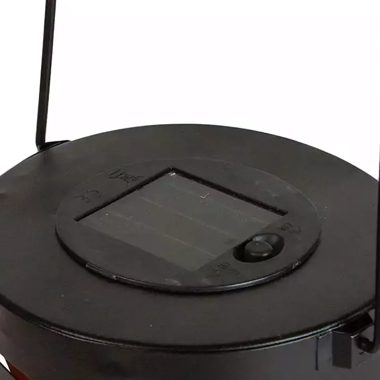 Kirklands Home Outdoor Lighting|Metal Owl Dusk-to-Dawn Outdoor Solar Lantern Black