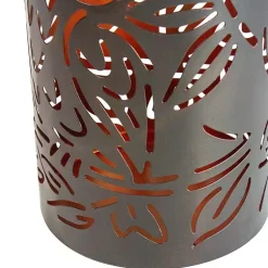 Kirklands Home Outdoor Lighting|Metal Owl Dusk-to-Dawn Outdoor Solar Lantern Black