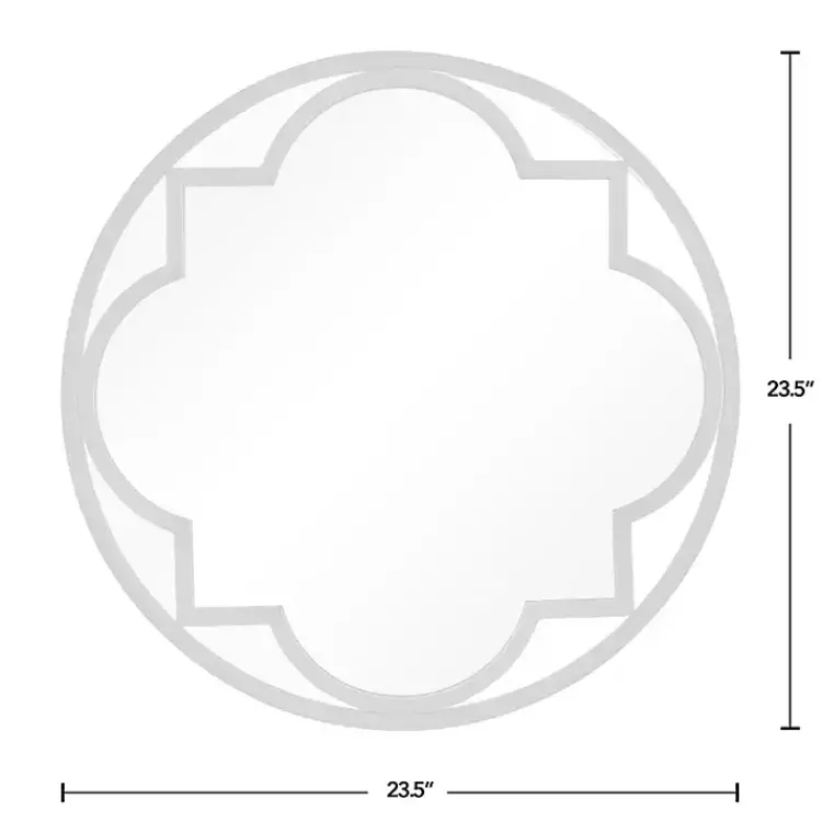 Kirklands Home Decorative Mirrors|Metal Quatrefoil Round Frame Wall Mirror Black