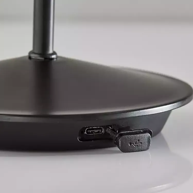 Kirklands Home Outdoor Lighting|Metal Rattan Shade Cordless Table Lamp Black