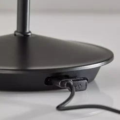 Kirklands Home Outdoor Lighting|Metal Rattan Shade Cordless Table Lamp Black