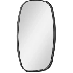 Kirklands Home Decorative Mirrors|Black Metal Rectangular Wall Mirror, 18x31.5 in.