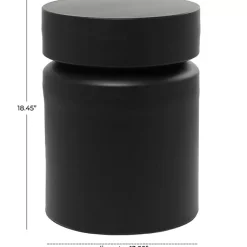 Kirklands Home Accent & End Tables|Metal Round Drum Accent Table Black