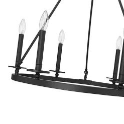 Kirklands Home Chandeliers & Pendant Lighting|Metal Round Florence Chandelier Black