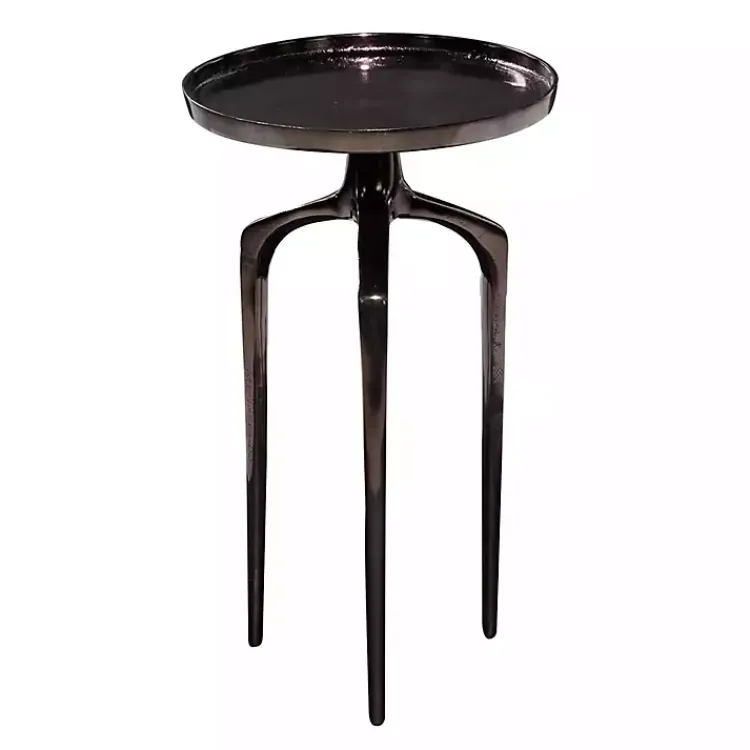Kirklands Home Accent & End Tables|Metal Round Tripod Accent Table Black