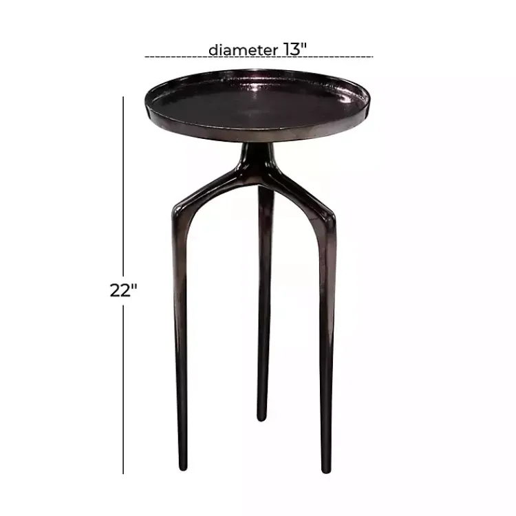 Kirklands Home Accent & End Tables|Metal Round Tripod Accent Table Black
