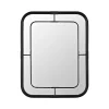 Kirklands Home Decorative Mirrors|Black Metal Rounded Corner Frame Wall Mirror