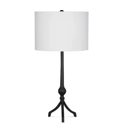 Kirklands Home Table Lamps|Black Metal Samantha Table Lamp White