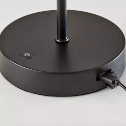 Kirklands Home Outdoor Lighting|Metal Scalloped Shade Cordless Table Lamp Black