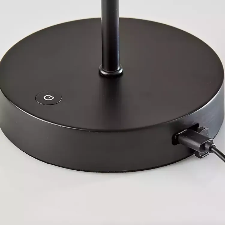 Kirklands Home Outdoor Lighting|Metal Scalloped Shade Cordless Table Lamp Black