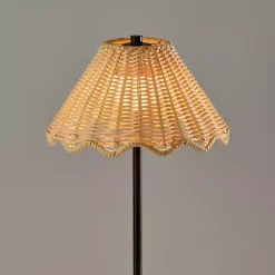 Kirklands Home Outdoor Lighting|Metal Scalloped Shade Cordless Table Lamp Black