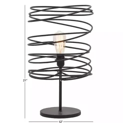 Kirklands Home Table Lamps|Metal Swirl Table Lamp Black