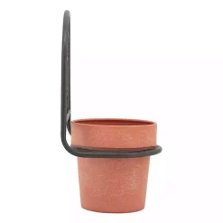 Kirklands Home Planters|Black Metal Terracotta Arch Wall Planter, 11 in.