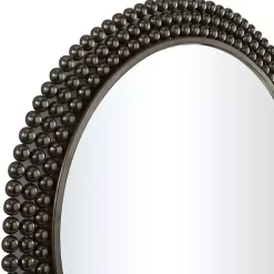 Kirklands Home Decorative Mirrors|Metal Tiered Bead Frame Wall Mirror Black