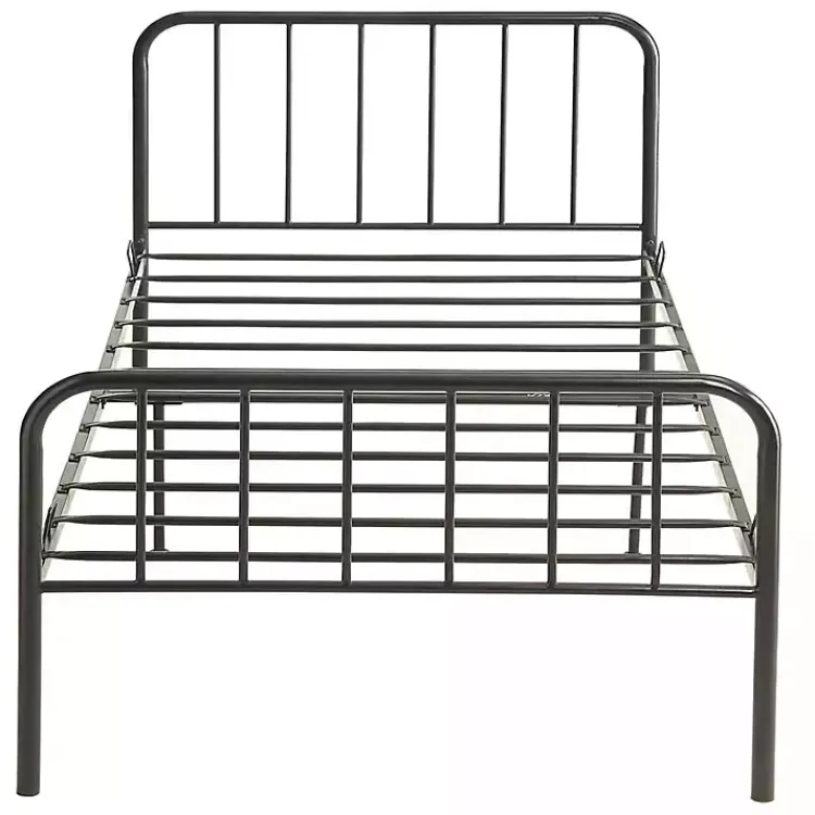 Kirklands Home Beds & Headboards|Metal Twin Bed in a Box Black