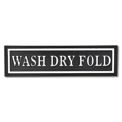 Kirklands Home Wall Quotes & Signs|Black Metal Wash Dry Fold Wall Sign