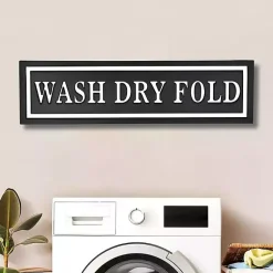 Kirklands Home Wall Quotes & Signs|Black Metal Wash Dry Fold Wall Sign