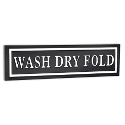 Kirklands Home Wall Quotes & Signs|Black Metal Wash Dry Fold Wall Sign