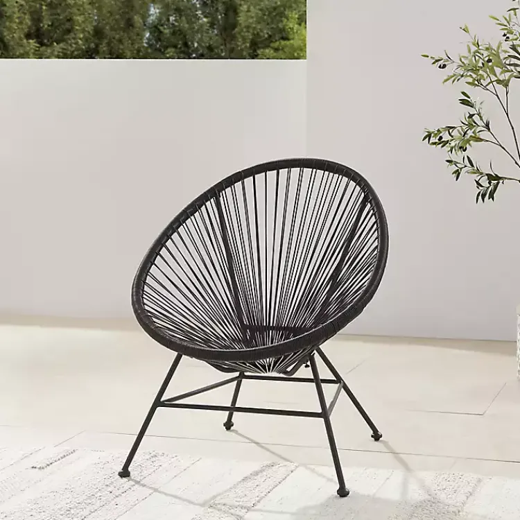 Kirklands Home Outdoor Seating|Metal Wicker Outdoor Chair Black