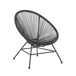 Kirklands Home Outdoor Seating|Metal Wicker Outdoor Chair Black